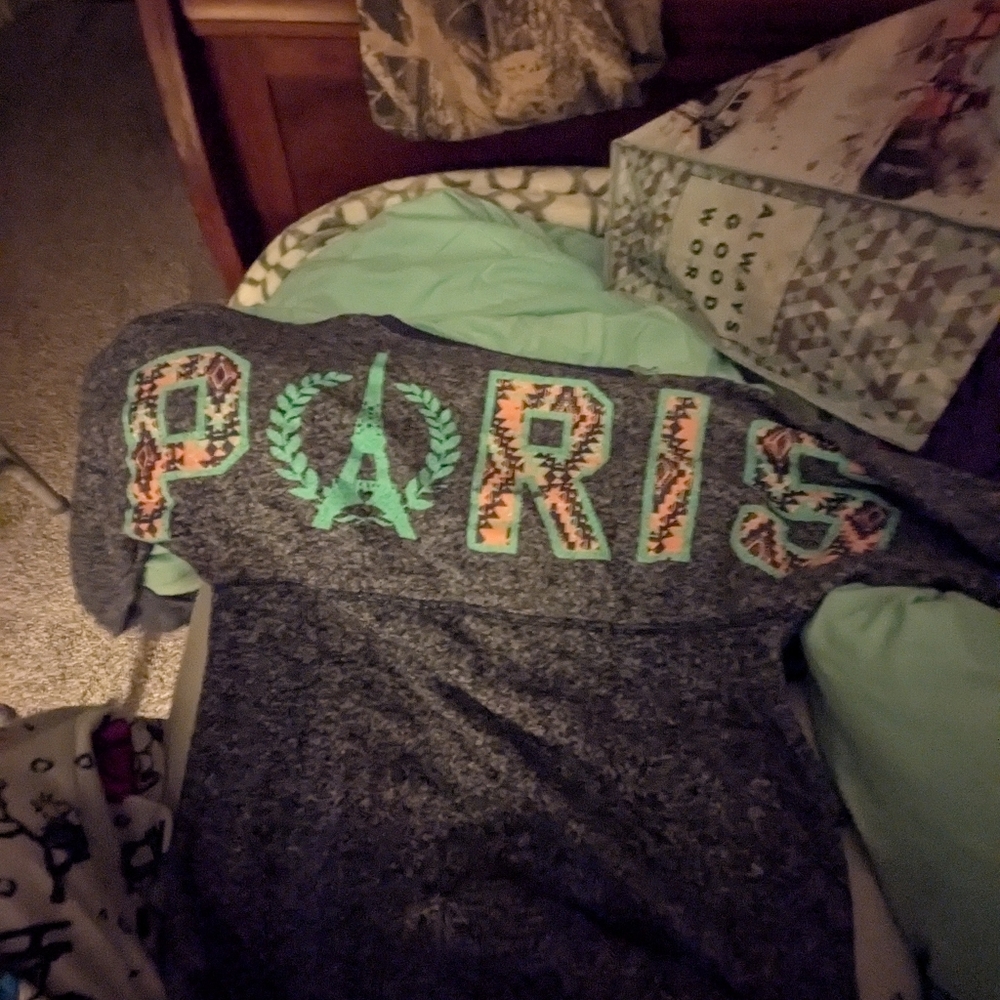Gray Paris Graphic Sweatshirt